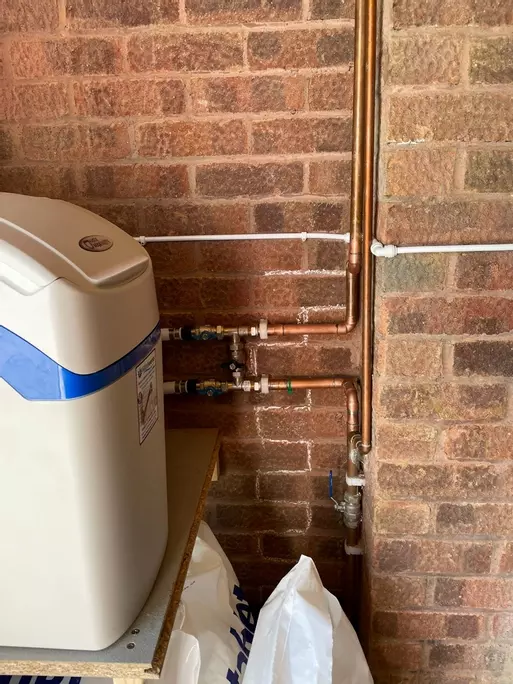A Hague Water Softener, in the garage